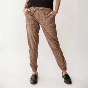Albion Brown Checkered Joggers CINNAMON CHECK JETSETTERS